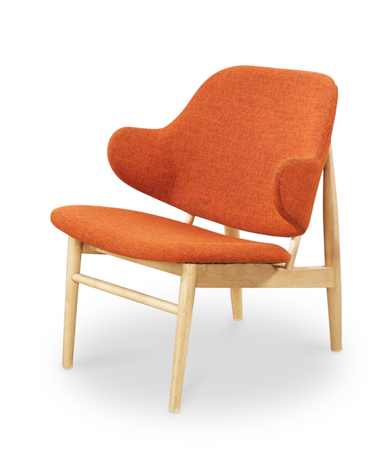 北歐風原木曲線設計款休閒椅